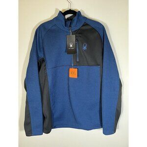 NEW Spyder mens blue half zip sweater gait knit pullover jacket XXL workwear